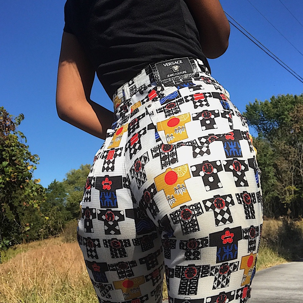 Vintage Versace 90s kimono print pants